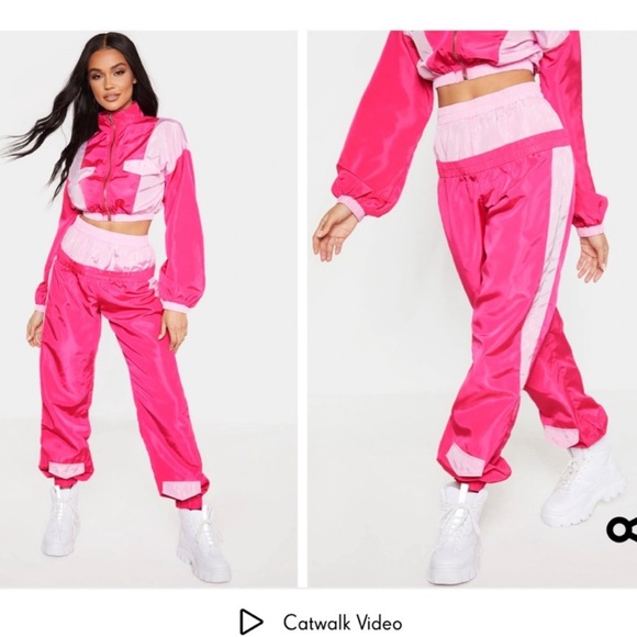 PrettyLittleThing Pants - NWT Pretty Little Thing Double Waistband Windbreaker Pants